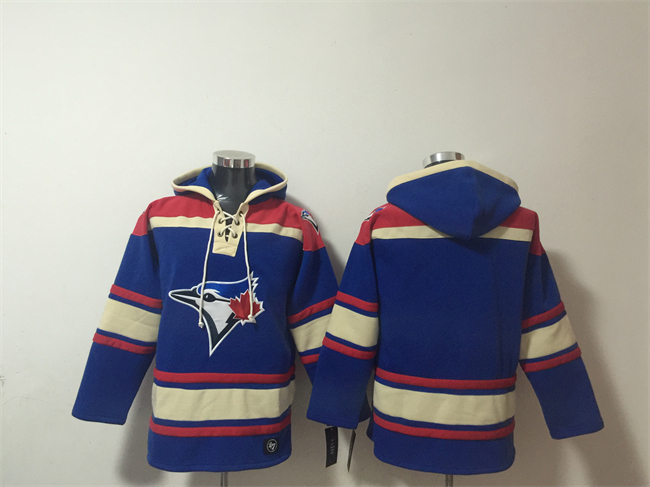 Men's Toronto Blue Jays Blank Royal Ageless Must-Have Lace-Up Pullover Hoodie
